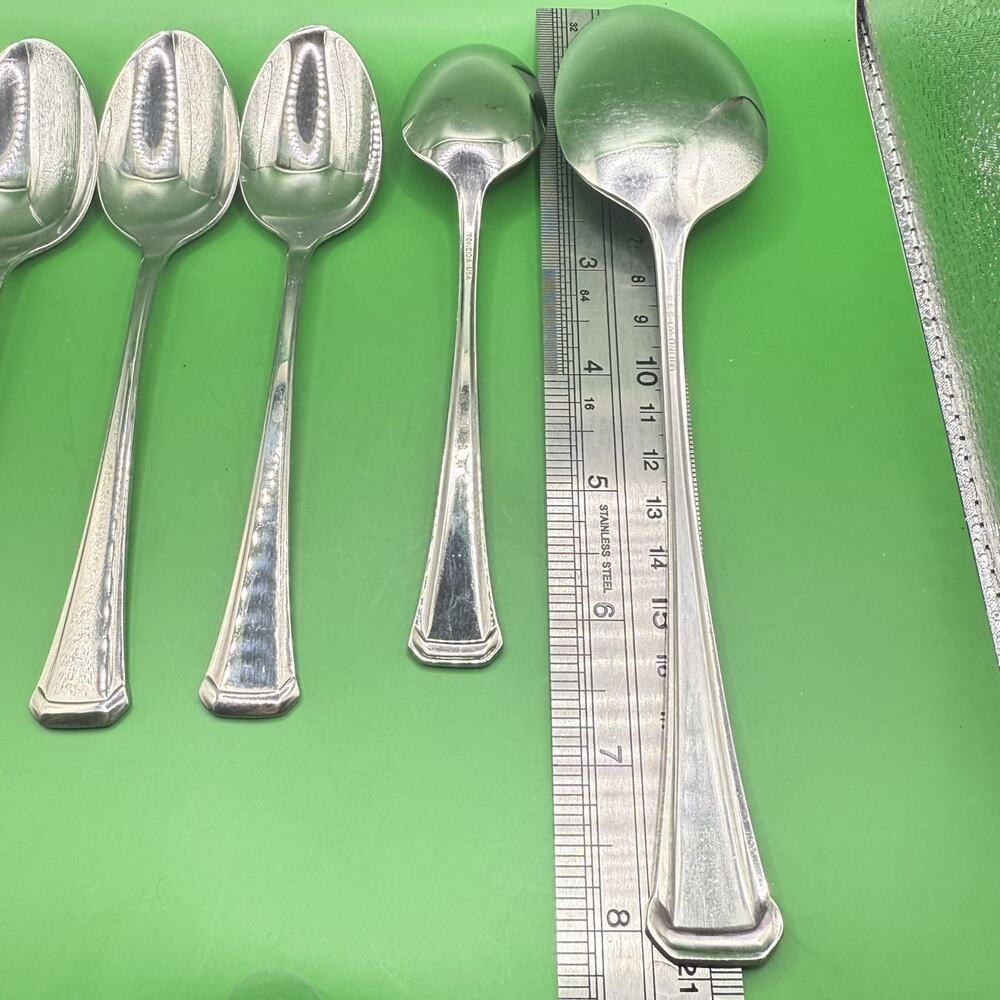 Oneida Apollonia Set of 4 Teaspoons 6 1/4" 1 Serving Spoon Replacement Flatware - Picture 2 of 5